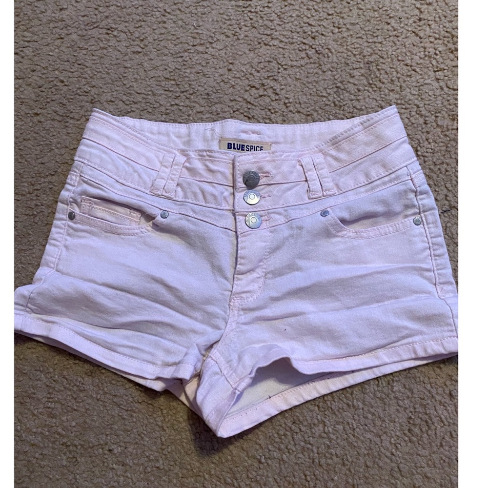 pink jean shorts